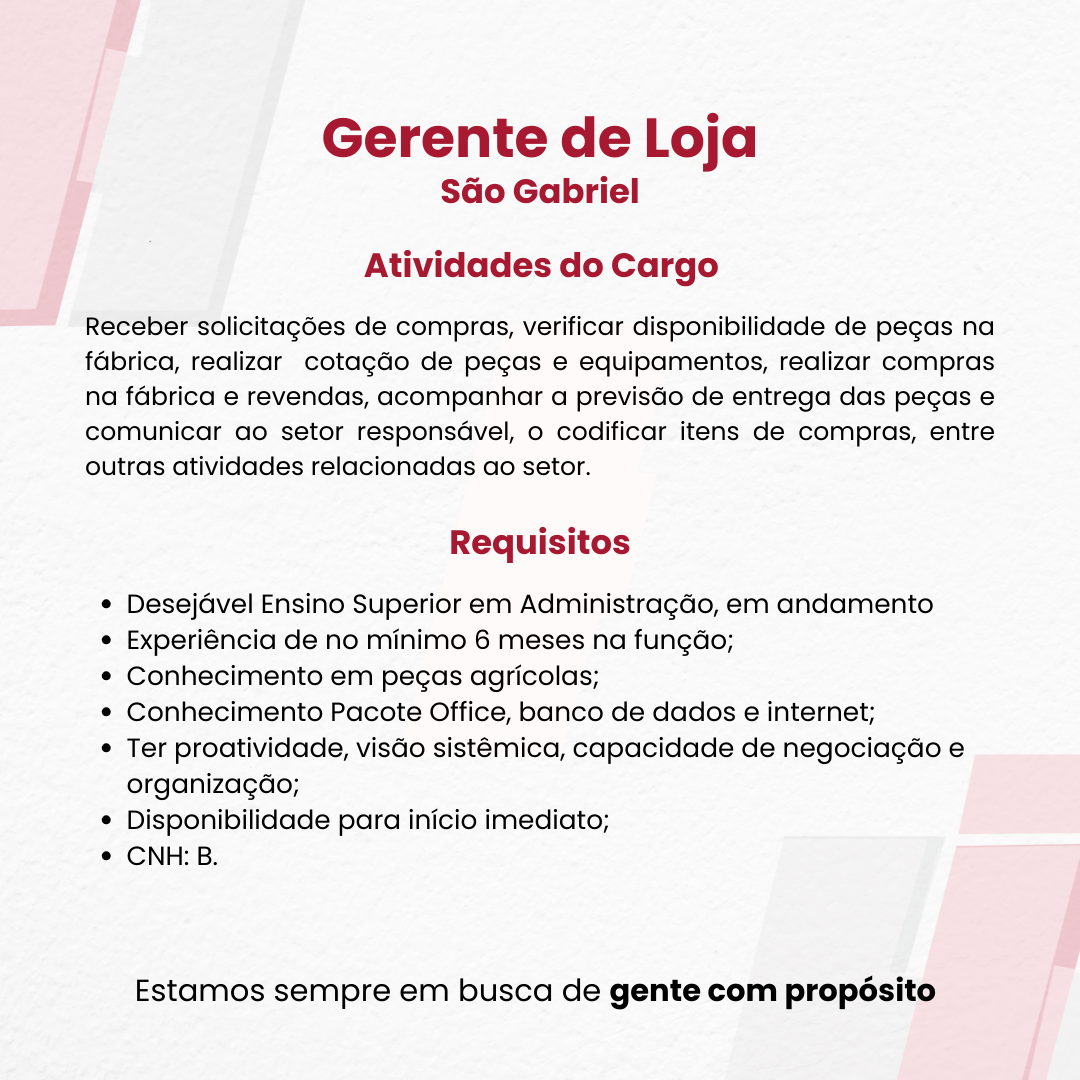 Gerente de Loja