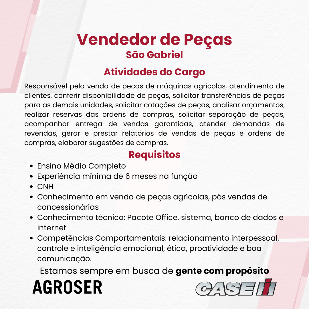 São Gabriel - Vendedor de Peças_
